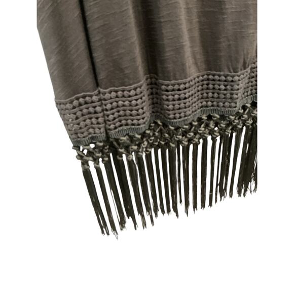 Torrid Crochet Inset Fringe Tank Top Size 0 Large Medium Boho Black Festival NEW - Picture 8 of 11